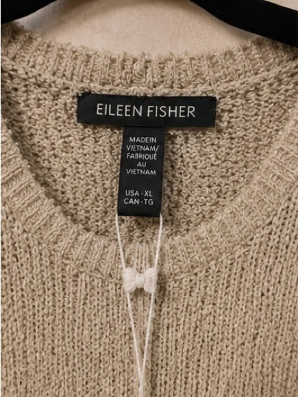 Eileen Fisher Organic Cotton Cashmere Bouclé Crew Neck Sweater XL Oatmeal Beige - Picture 3 of 9